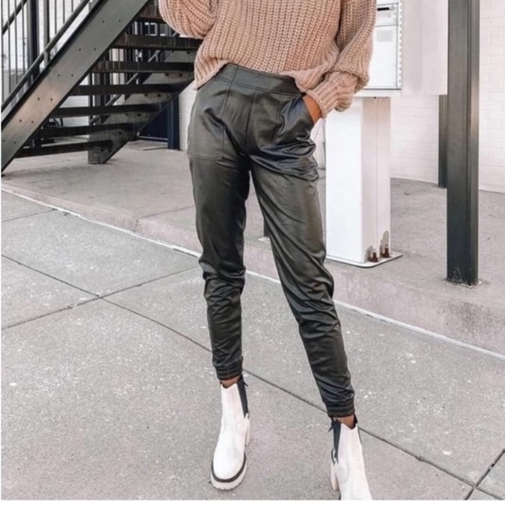 SPANX Faux leather-like jogger pants